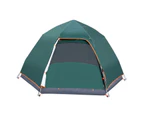 4 Man Beach Tent Shelter Instant Pop Up Camping Family Dome Sun Shade Hiking Picnic Outdoor 240x240x135cm Green OGL