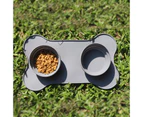 Pet Silicone Folding Bowl Mat Non-Slip & Bite Resistant Portable Feeding Bowl(Gray)