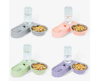 Pet Supplies Dog Cat Food Bowl Folding Rotating Double Bowl, Specification: Purple With Bowl