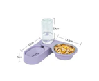 Pet Supplies Dog Cat Food Bowl Folding Rotating Double Bowl, Specification: Purple With Bowl