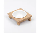 Bamboo And Wood Ceramic Cat Bowl Pet Supplies, Specification: Single Bowl