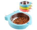 Stainless Steel Pet Bowl Hanging Bowl Anti-Overturning Dog Cat Bowl Feeder, Specification: Small (Blue)
