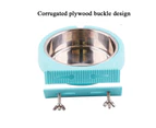 Stainless Steel Pet Bowl Hanging Bowl Anti-Overturning Dog Cat Bowl Feeder, Specification: Small (Blue)