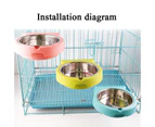 Stainless Steel Pet Bowl Hanging Bowl Anti-Overturning Dog Cat Bowl Feeder, Specification: Large (Blue)
