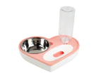 Pet Bowl Love And Moisture-Proof Mouth Dual-Use Bowl Cat Automatic Water Bowl(Pink)