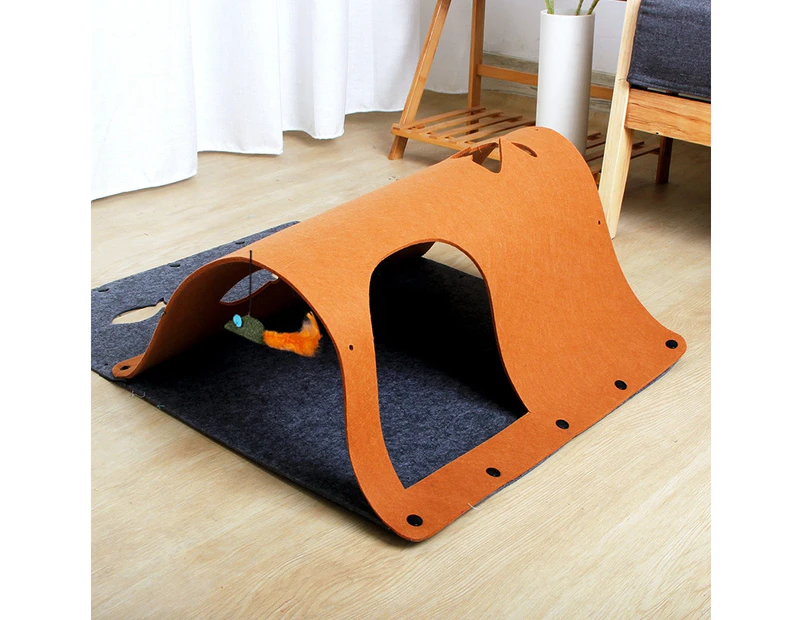 DIY Combination Felt Cat Tunnel Cat Litter, Specification: 44x60cm(Brown)
