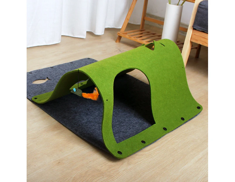 DIY Combination Felt Cat Tunnel Cat Litter, Specification: 44x60cm(Green)