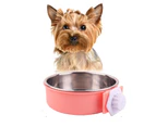 2 PCS Pet Feeder Stainless Steel Dog Cat Bowl Hanging Fixed Dog Bowl Food Utensils, Specification: Small With  Steel Bowl(Random Color)