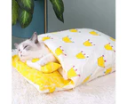 Closed Removable and Washable Cat Litter Sleeping Bag Winter Warm Dog Kennel, Size: S(Yellow Crown)