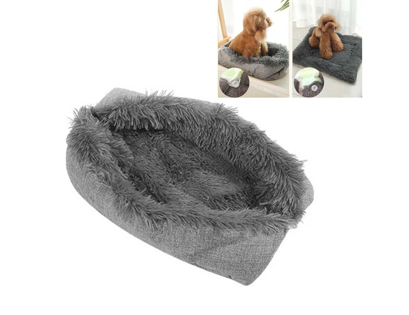 Kennel Dog Mat Dual-Use Winter Warm Cat Litter, Size:50x60cm(Dark Gray)