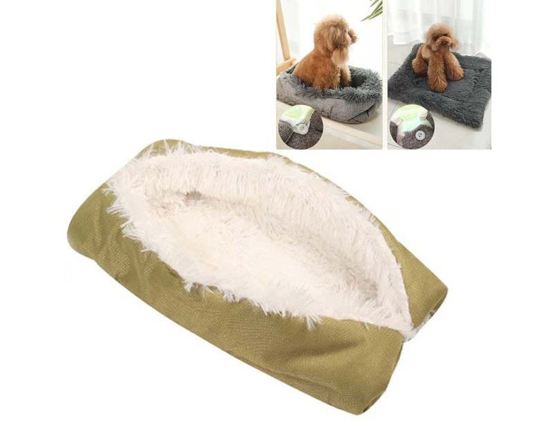 Kennel Dog Mat Dual-Use Winter Warm Cat Litter, Size:50x60cm(Yellow White)