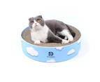 Round Corrugated Cat Scratcher Claw Sharpener Toy Bed, Colour: Cloud 32x32x6cm