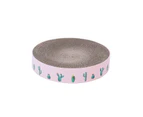Round Corrugated Cat Scratcher Claw Sharpener Toy Bed, Colour: Pink 32x32x6cm