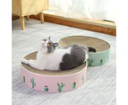 Round Corrugated Cat Scratcher Claw Sharpener Toy Bed, Colour: Paw Print 32x32x6cm