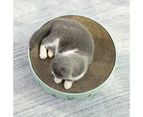 Round Corrugated Cat Scratcher Claw Sharpener Toy Bed, Colour: Green 32x32x6cm