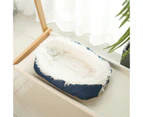 Kennel Dog Mat Dual-Use Winter Warm Cat Litter, Size:90x100cm(Blue  White)