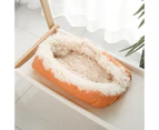 Kennel Dog Mat Dual-Use Winter Warm Cat Litter, Size:90x100cm(Orange White)