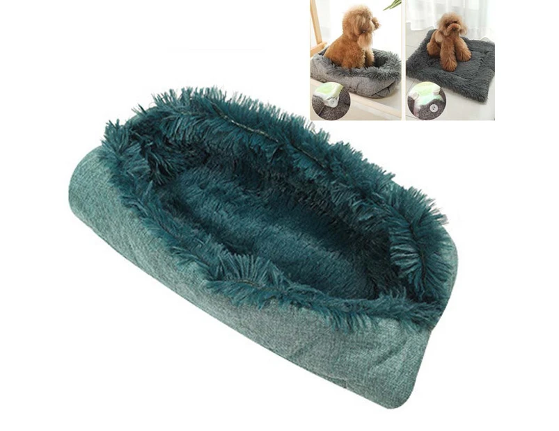Kennel Dog Mat Dual-Use Winter Warm Cat Litter, Size:90x100cm(Cyan Blue)
