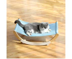 Solid Wood Cat Shaker Breathable Pet Bed(Blue )