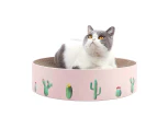 Round Corrugated Cat Scratcher Claw Sharpener Toy Bed, Colour: Pink 36x36x8cm
