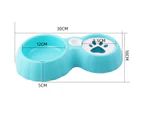5 PCS Pet Double Bowl Food And Drinker Cat And Dog Feeder Non-Wet Mouth Drinker( Green)