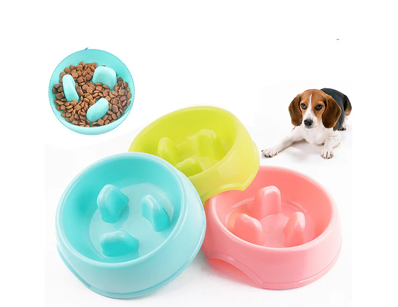 5 PCS Pet Bowl Cat Bowl Feeder Anti-Choking Slow Food Bowl Thickened Dog Bowl, Specification: S  16 x 18 x 5cm(Random Color)