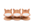 Protect Cervical Spine Cat Food Bowl Ceramic Dog Water Bowl, Specification: Double Bowl Stainless Steel Bowl