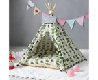 Pet Tent Lime Leaf Kennel Pet Bed, Specification: Medium 50×50×60cm(Green Leaves with Cushion)