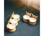 Protect Cervical Spine Cat Food Bowl Ceramic Dog Water Bowl, Specification: Double Bowl Porcelain Bowl
