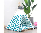 Striped Pattern Pet Tent Bed with Cushion, Size:Medium 50×50×60cm(Green)