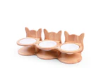 Protect Cervical Spine Cat Food Bowl Ceramic Dog Water Bowl, Specification: Three Bowl Porcelain Bowl