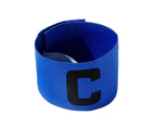 Adjustable Soccer Basketball Player Captain C Mark Armbands Elastic Sticker Blue