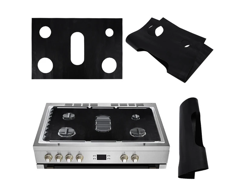 Gas Stove 5-hole Oil-proof Pad Teflon Protective Cover Anti-dirty Pad, Size: 0.3mm(Black)