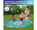 Bestway Kids Inflatable Pad Round Splash Pool Sprinkler Spray Toys Marine 165cm