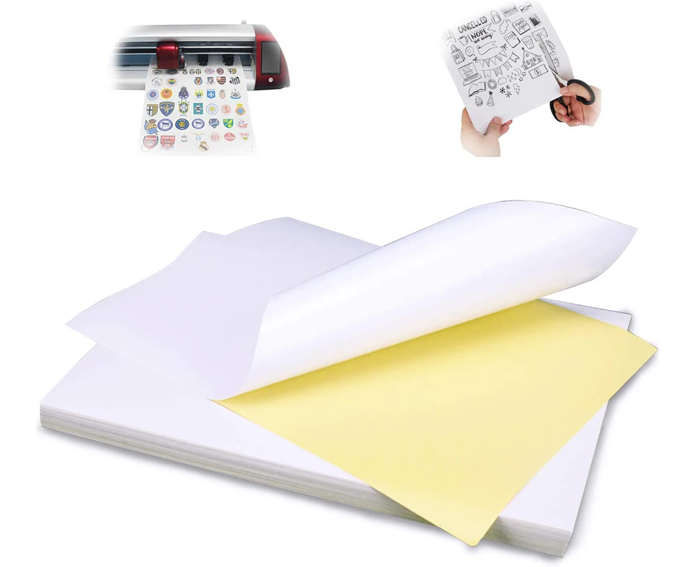 80 Sheets, Printable White Sticker Paper, Laser/Inkjet Printing - Matte, A4