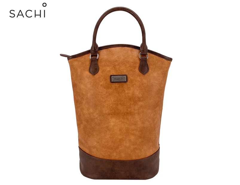 Sachi Two Bottle Faux Leather Wine Tote