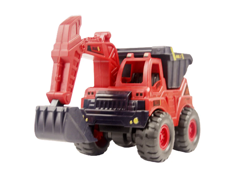 Auto Toy Polished Smoothly Innovative Plastic Children Excavator with Bucket for Child Red