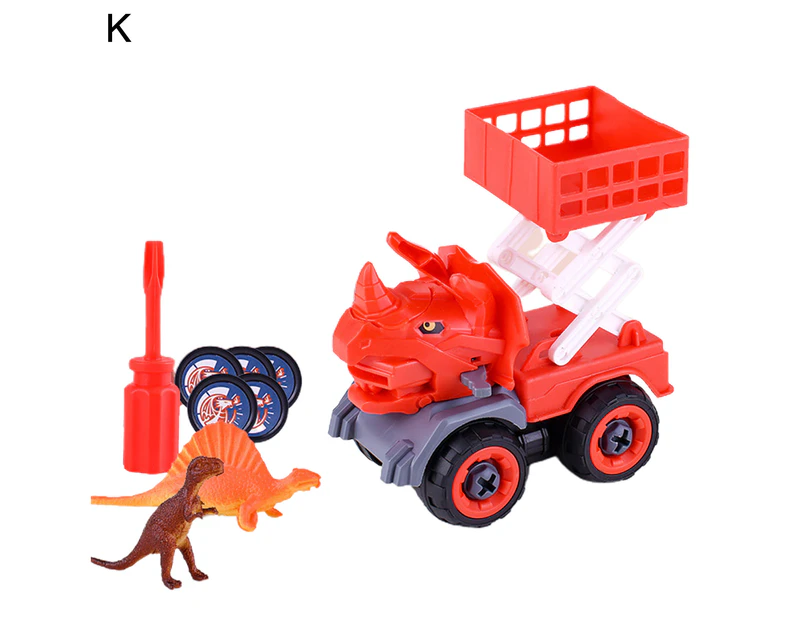 Creative Dinosaur Shape Engineering Toy Vivid Stimulated Plastic Assembly Vehicles for Kids K