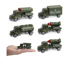 5Pcs/Set Diecast Alloy Military Vehicles Car Inertia Toy Educational Kids Toy A6