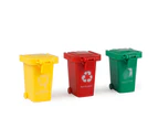 3Pcs Trash Can Toy Bright-colored Portable ABS kids Garbage Truck's Trash Cans Toy Shooting Props