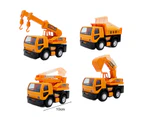 4Pcs Truck Toy Simulation Hand-eye coordination Plastic Pull Back Truck Car Gift for Children A