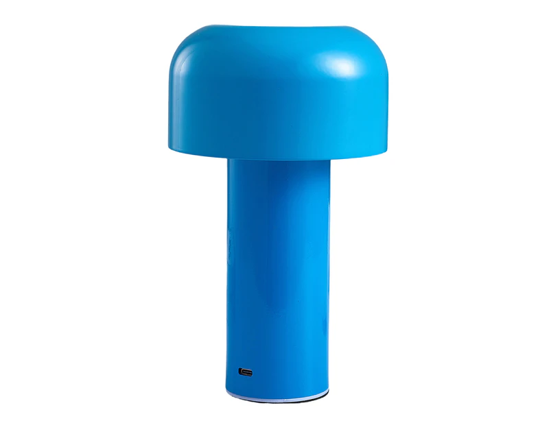 Desk Lamp USB Rechargeable Stepless Dimming Touch Control LED Mushroom Lamp Bedroom Night Light Desktop Decoration Gift for Bar - Blue