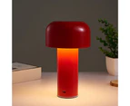 Desk Lamp USB Rechargeable Stepless Dimming Touch Control LED Mushroom Lamp Bedroom Night Light Desktop Decoration Gift for Bar - Red