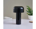 Desk Lamp USB Rechargeable Stepless Dimming Touch Control LED Mushroom Lamp Bedroom Night Light Desktop Decoration Gift for Bar - Black