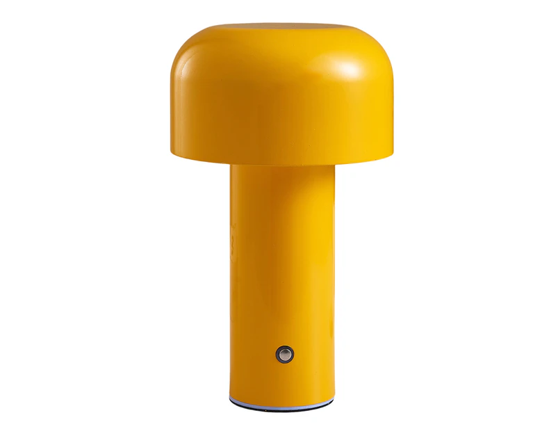 Desk Lamp USB Rechargeable Stepless Dimming Touch Control LED Mushroom Lamp Bedroom Night Light Desktop Decoration Gift for Bar - Yellow