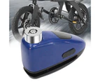 Type-C Charging Disc Lock High Decibel Alarm Waterproof Press Lock-in Anti-Theft Alloy Impact Resistant Brake Lock for Motorcycle - Blue A
