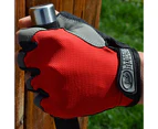 1 Pair Unisex Sport Gloves Anti Slip Silicone Sweat Absorption Anti Skid Impact Resistant Fitness Gloves for Outdoor Sports - Red