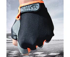 1 Pair Unisex Sport Gloves Anti Slip Silicone Sweat Absorption Anti Skid Impact Resistant Fitness Gloves for Outdoor Sports - Orange