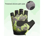 1 Pair Half Finger Gloves Non-slip Cycling Supplies Net High Elasticity Sports Gloves for Climbing - Green