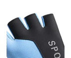 1 Pair Half Finger Gloves Non-slip Cycling Supplies Net High Elasticity Sports Gloves for Climbing - Blue